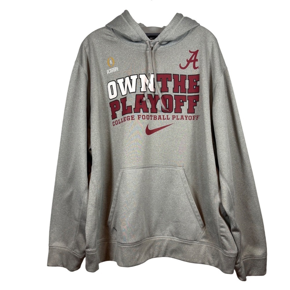 NIKE Men's Therma Fit Hoodie, Alabama Football Roll Tide, Playoffs Size XXL